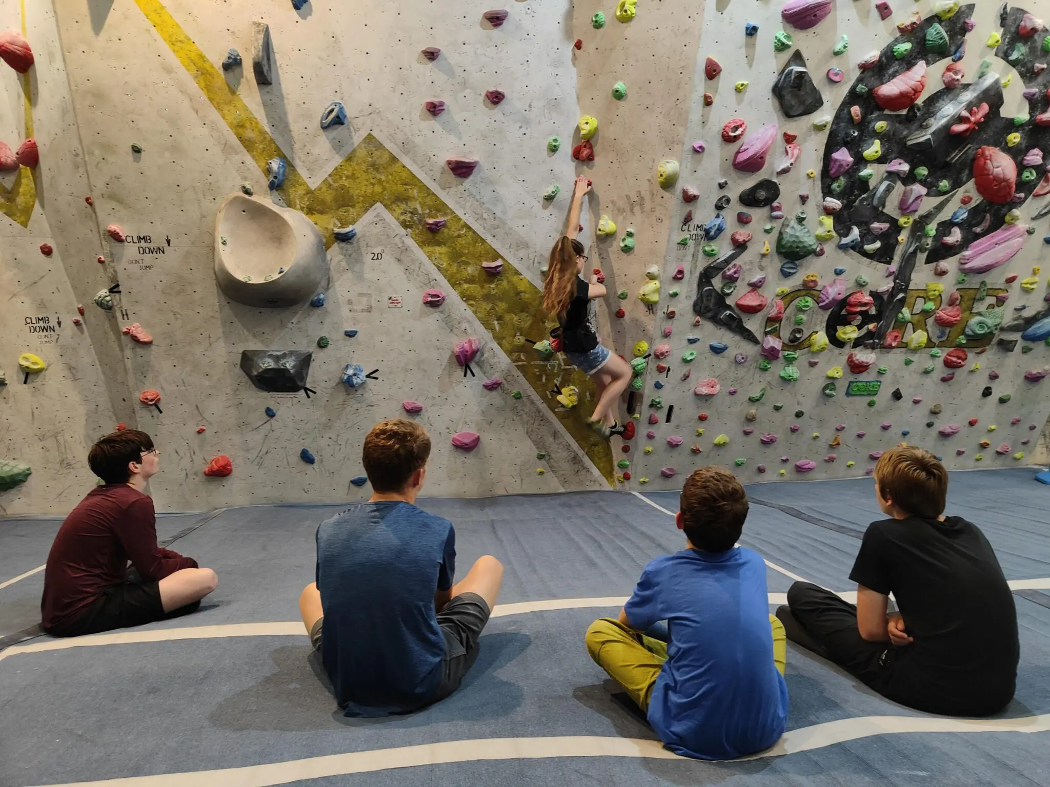 Youth group watching