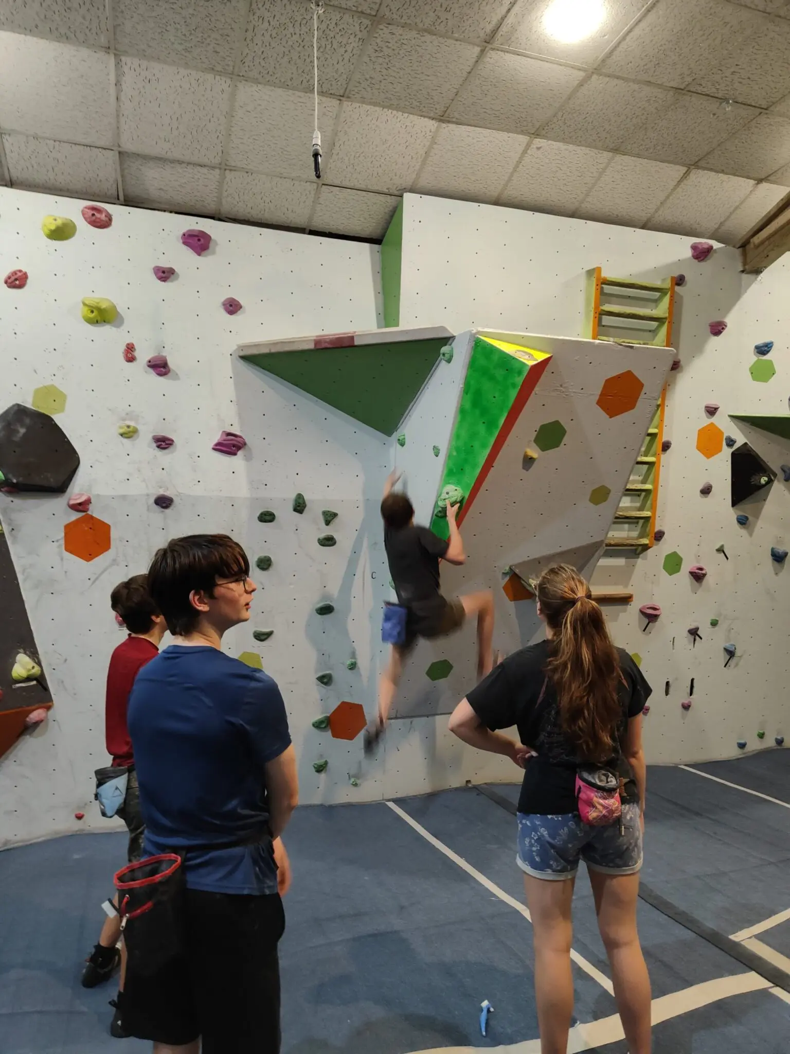Indoor climbing wall at The Boulder Bunker Torquay