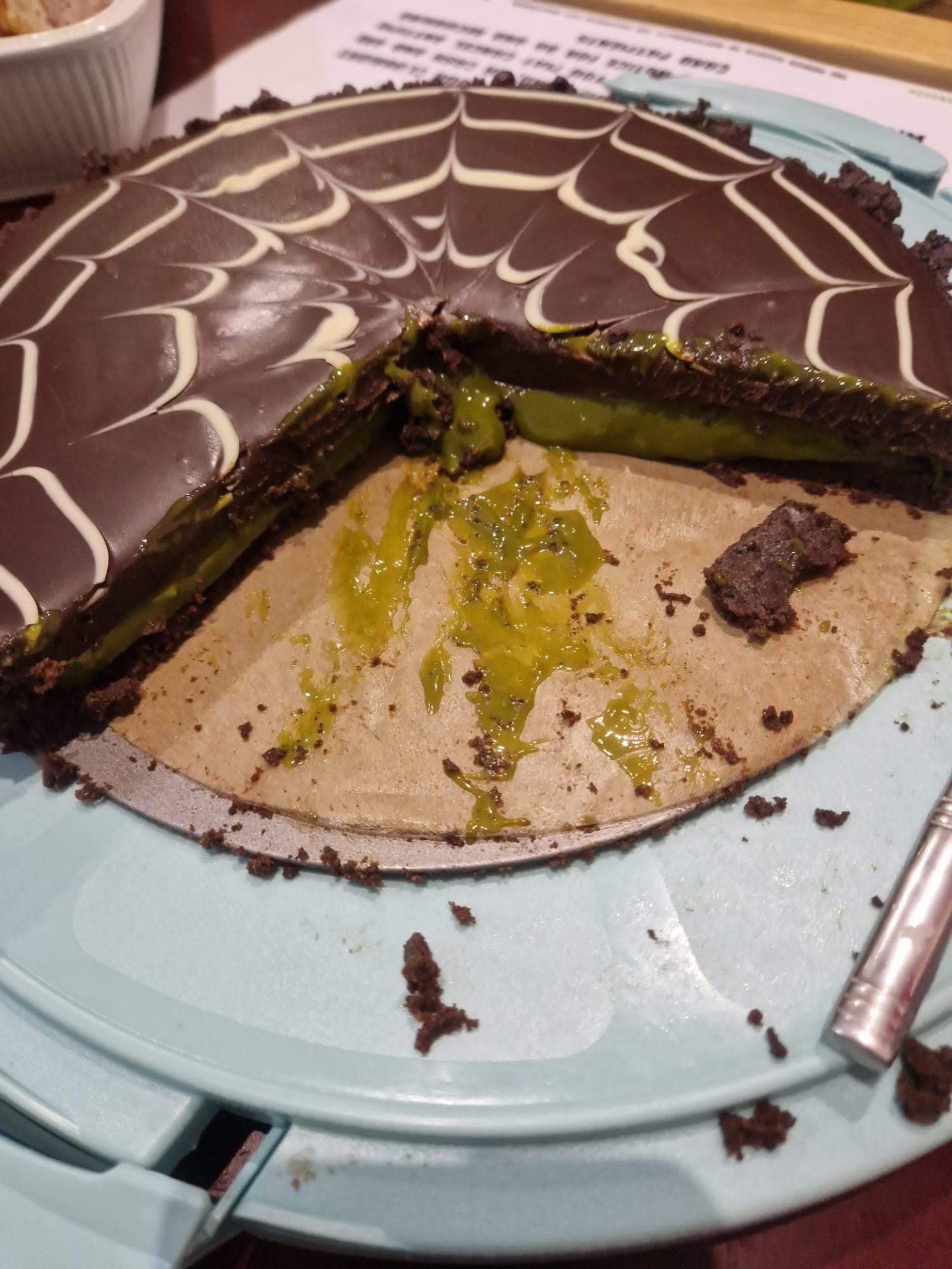 Halloween spiderweb cake